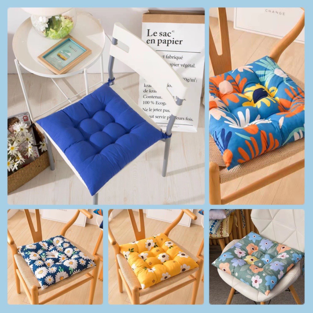 Đệm ngồi bệt, nệm lót ghế 40x40cm có dây buộc
