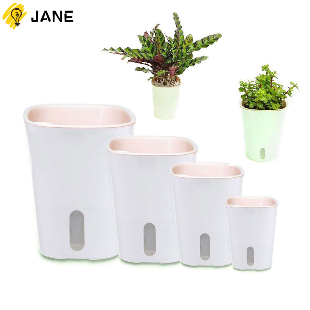 Chậu Trồng Cây Thủy Canh 2 Lớp Hấp Thụ Nước Tự Động Kèm Dây Cotton Trang Trí Sân Vườn / Văn Phòng