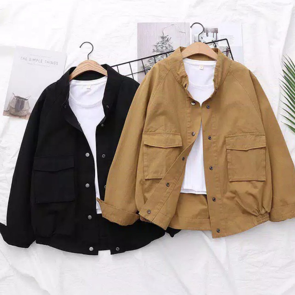 Áo khoác vải bố cho nữ tuổi teen | Áo khoác vải Canvas phong cách Hàn Quốc trẻ trung cho nữ | Áo hoodie nữ