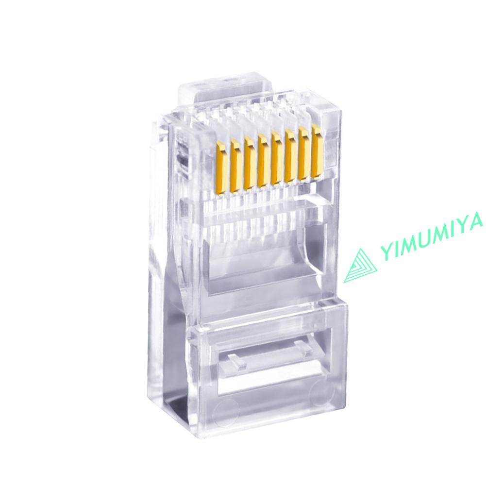 Set 100 Đầu Nối Dây Cáp Mạng Lan Rj45 Cat5 8p8c Utp Chuyên Dụng