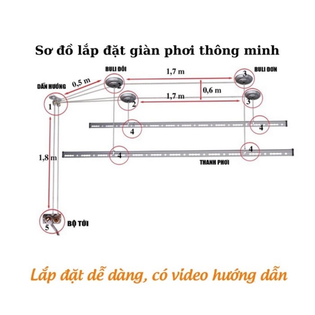 Giàn phơi thông minh Hòa Phát xếp gọn cao cấp siêu bền, giá phơi quần áo sử dụng dễ dàng chính hãng