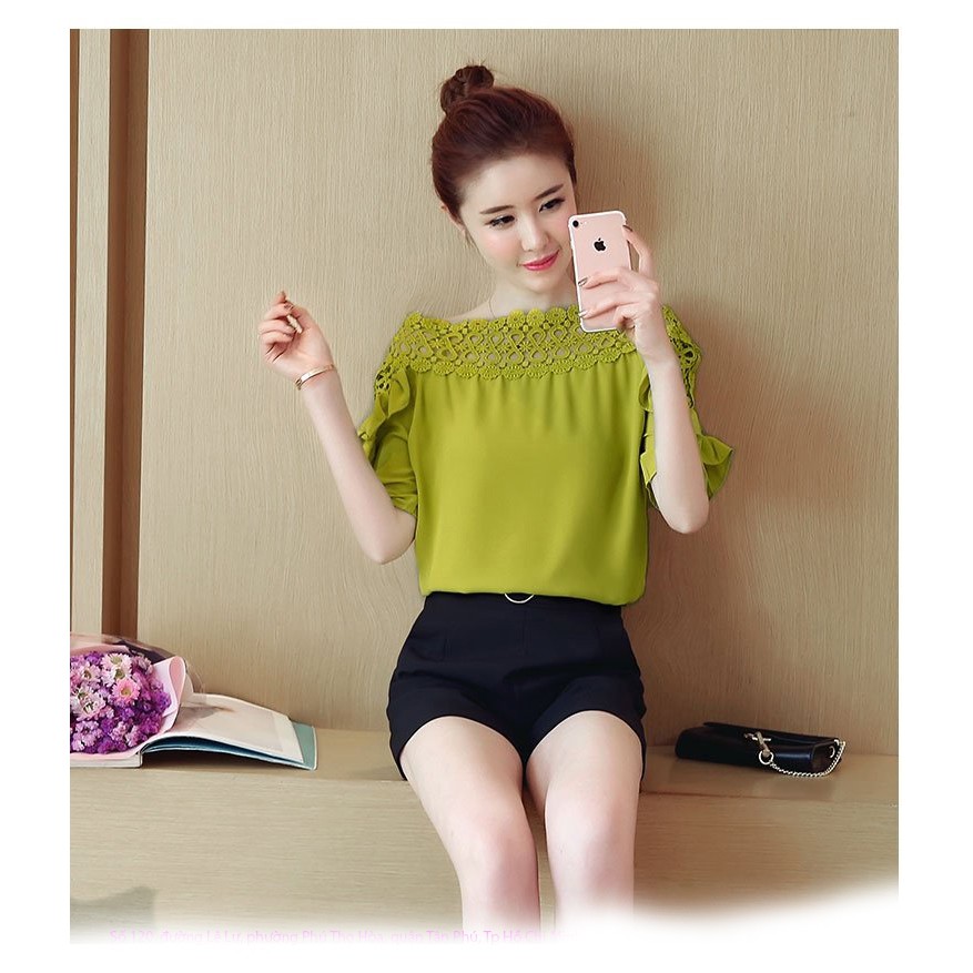 Áo Sơ Mi Kiểu Vol Phối Ren A532 nhí nhảnh dễ thương