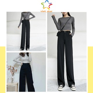 Quần Ống Rộng Cạp Cao Lưng Chun Tuyết Mưa Mềm Mát - VIET_STAR