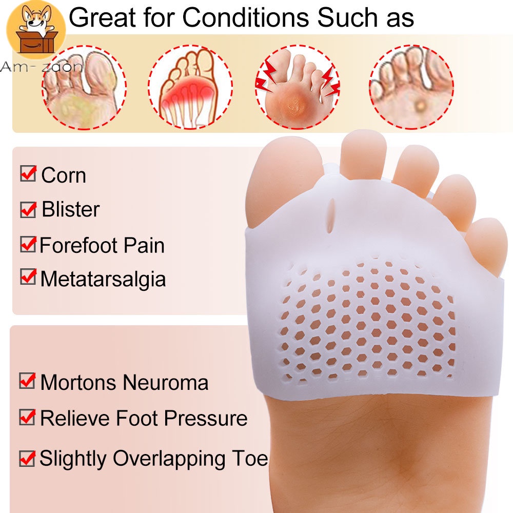 Set 2 Miếng Lót Ngón Chân Bằng Silicon Mềm Chống Trượt Có Thể Tái Sử Dụng