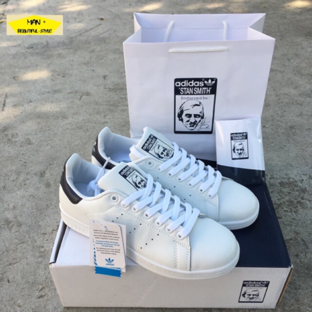 (FULL BOX) Giày thể thao STAN SMITH trắng gót xanh than