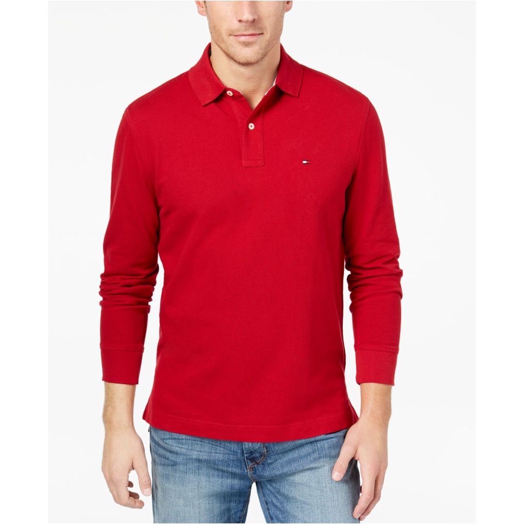 Áo thun nam Tommy Hilfiger Men's Long Sleeve Cotton Pique Polo Shirt in Classic Fit