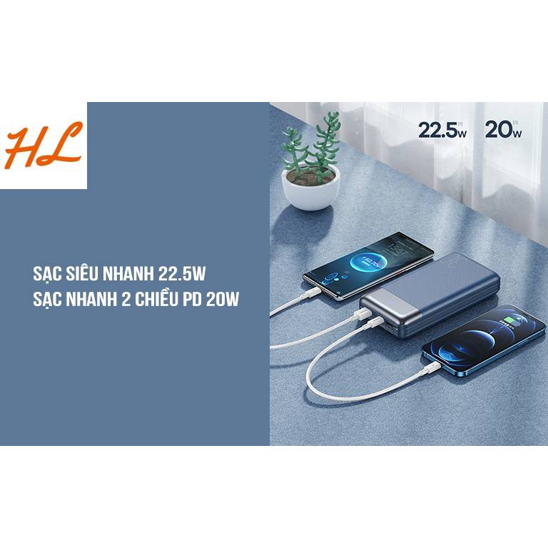 Pin sạc dự phòng Remax RPP-199 30000mAh QC22.5W PD20W, 3 Inputs 6 Outputs, lõi Li-Polymer (Xanh) - Hưng Long PC