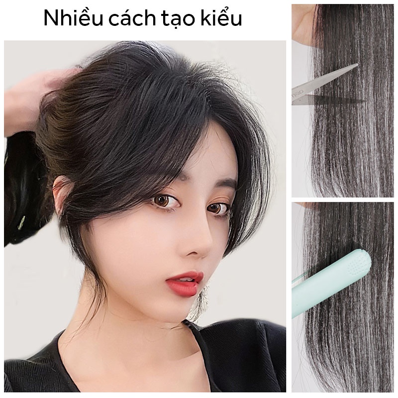 Tóc giả mái dài phong cách Hàn Quốc, tóc kẹp mái bay giả sang chảnh điệu đà cho nữ TG6