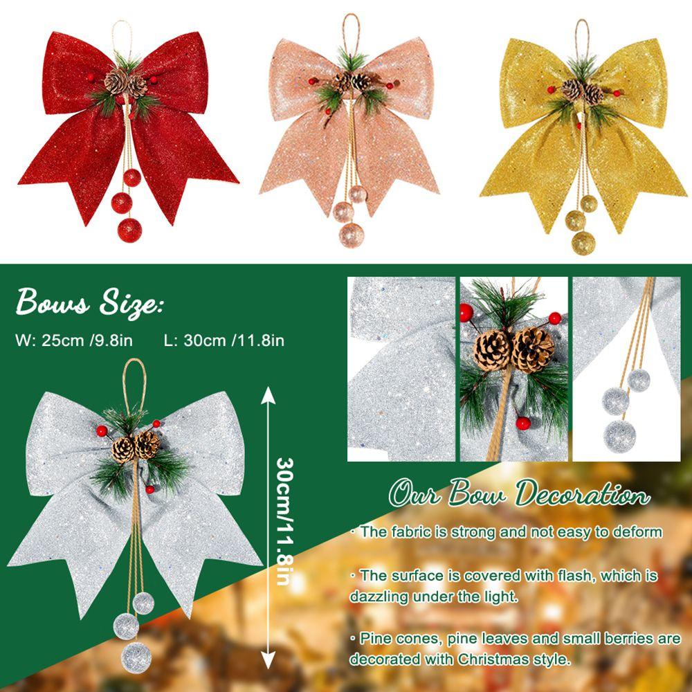 CONOPERY Nơ Ruy Băng Kim Tuyến Trang Trí Cây Thông Giáng Sinh