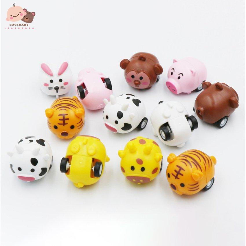 [HOT]Animal Mini Pull Back Car Plastic Puzzle Toy Inertial Mini Car Children Toys