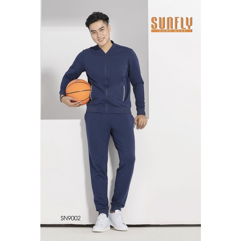 Bộ mặc nhà nam SUNFLY thu đông Áo dài tay, quần dài SN9002
