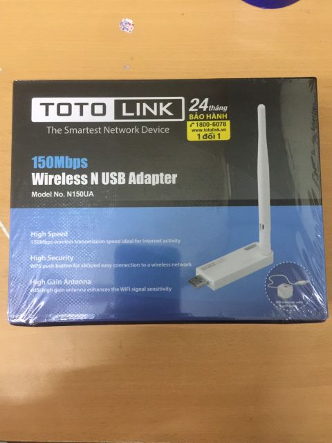 [ Giao 1h ] Bộ Thu WiFi Totolink n150UA có dây docking nối 1,5m