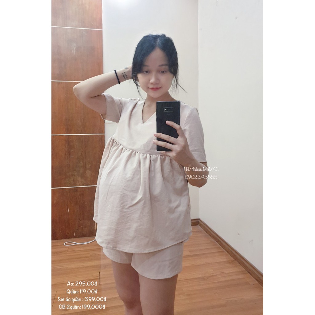 💚💜Áo bầu & sau sinh có khoá cho con ti - 4 màu thời trang vải đũi mềm mát lên dáng đẹp, có dây điều chỉnh độ rộng