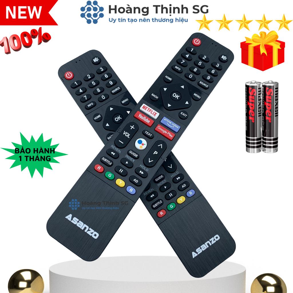 Remote điều khiển tivi Asanzo giọng nói, điều khiển TV Asanzo các dòng tivi SMART LED LCD - Tặng kèm pin