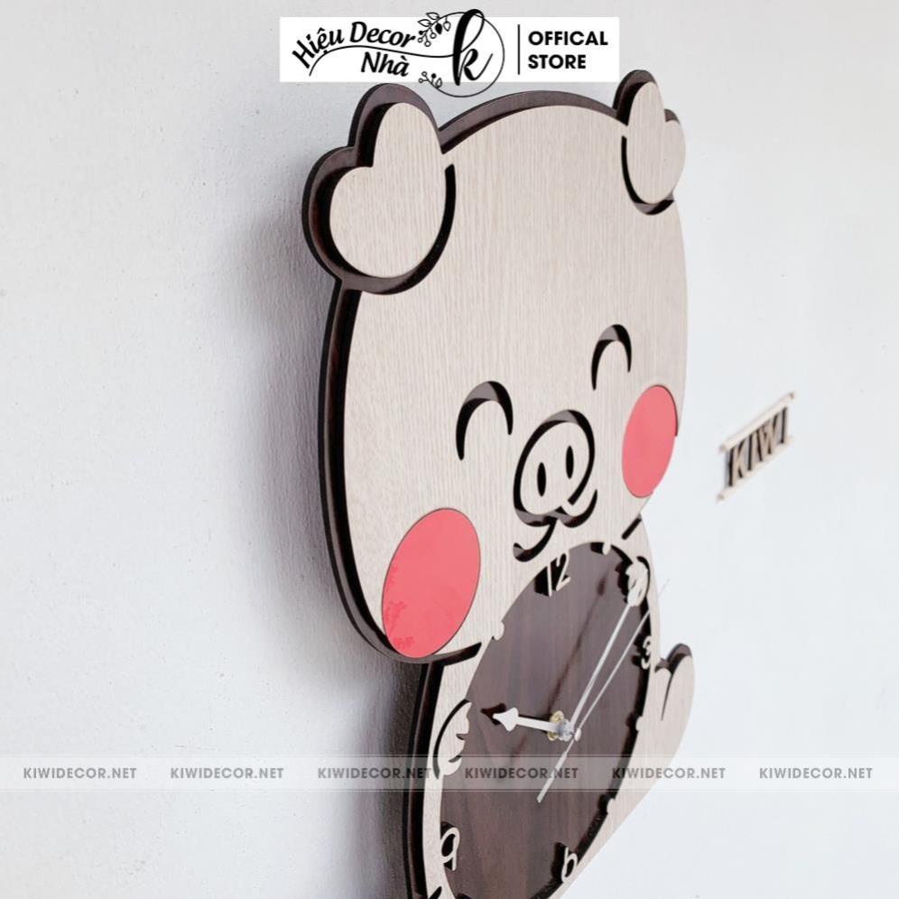 Đồng Hồ Treo Tường Decor Dễ Thương Heo Con, Trang Trí HomeStay, Làm Quà Sinh Nhật - Hiệu Nhà K