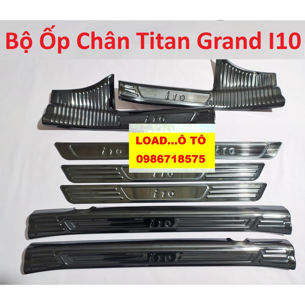 Ốp Bậc Chân, Nẹp Bước Chân Titan Xe GRAND I10 2022-2014 bộ 8 CHI TIẾT