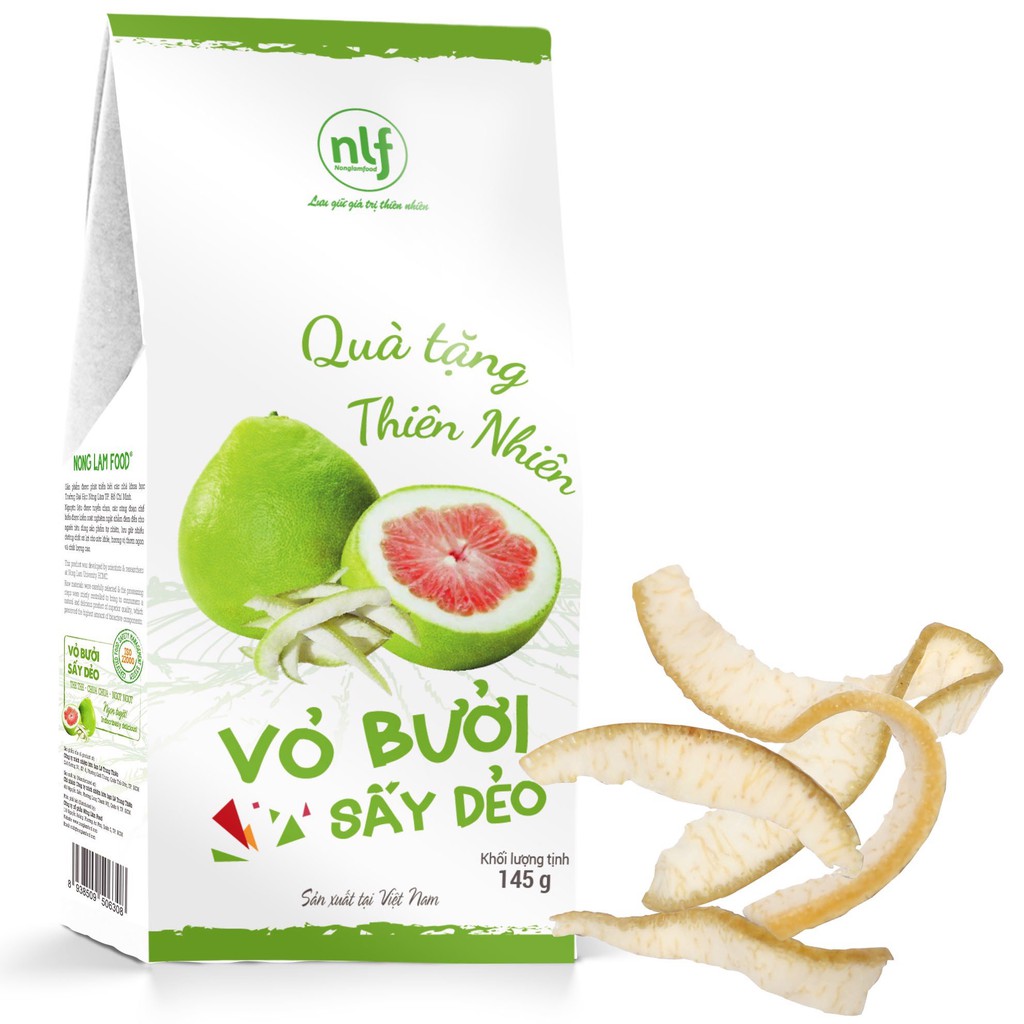 Vỏ Bưởi Sấy Dẻo 145g Nông Lâm Food (Dried Pomelo Peel) - 100% Từ Thiên Nhiên cam kết không thêm chất tạo màu,tạo Vị.