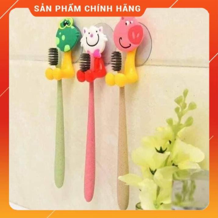 Móc treo bàn chải đánh răng hình thú hút dính tường