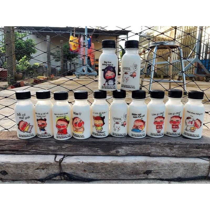 (Siêu Rẻ) Chai 100ml-120ml Kèm Nắp,Chai Có Kèm Hình Gương Mặt Dễ Thương.🥰🥰