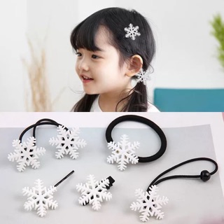 Kẹp tóc/dây buộc tóc bông tuyết
