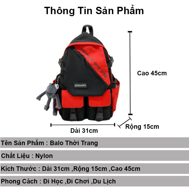 Balo nam nữ đẹp thời trang ulzzang giá rẻ ZONY cặp đi học dễ thương nhiều ngăn đựng laptop cao cấp