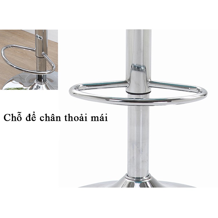 Ghế Bar đệm da hàng nhập khẩu nguyên chiếc . Chân thủy lực inox , chiều cao 45-79cm . Mã BAR-05