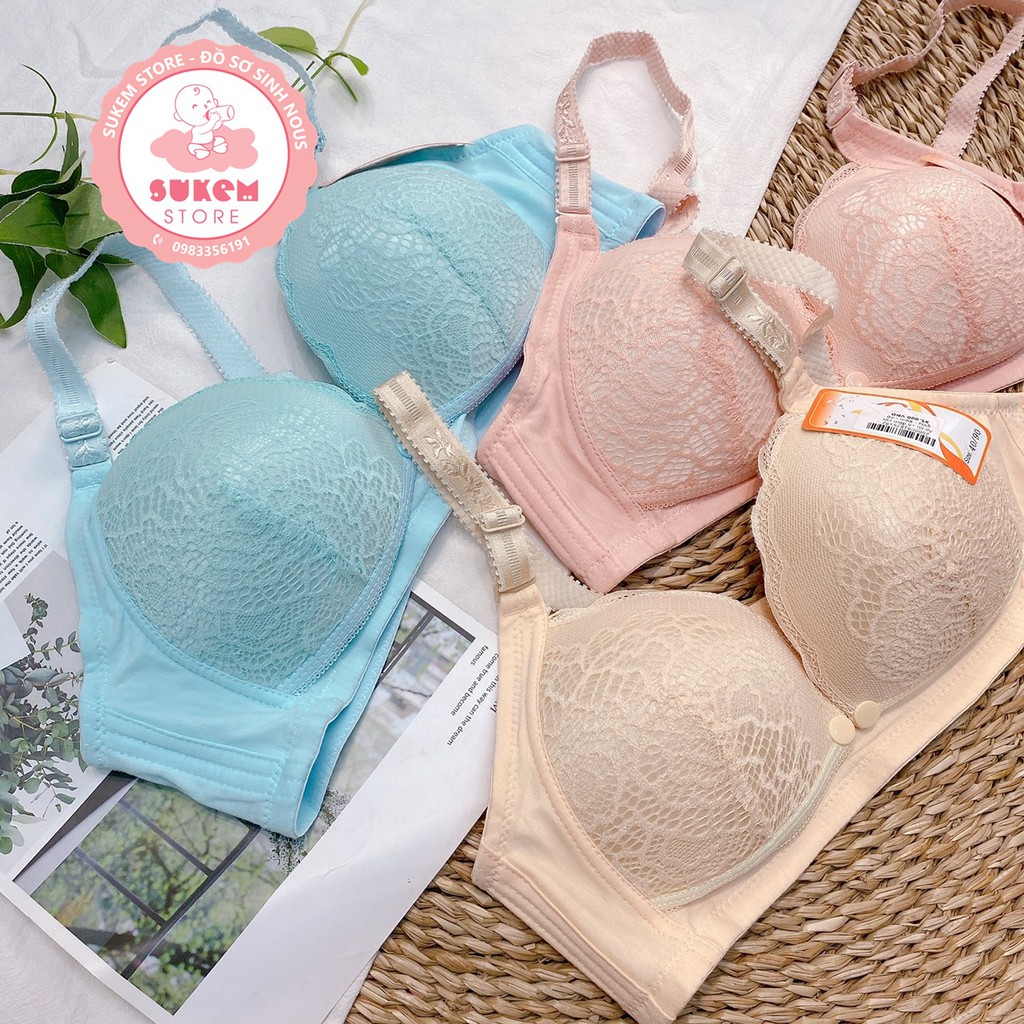 Áo Ngực/Áo Lót Cho Mẹ Sau Sinh Mở Cúc Giữa - Đệm Mỏng Nhẹ