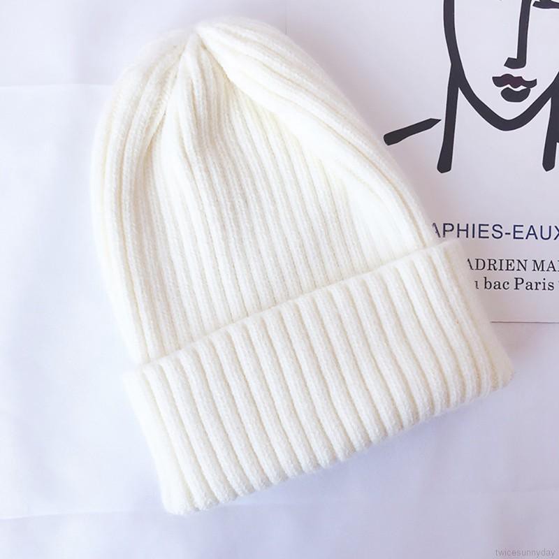 Mũ len màu trơn ấm áp cho bé