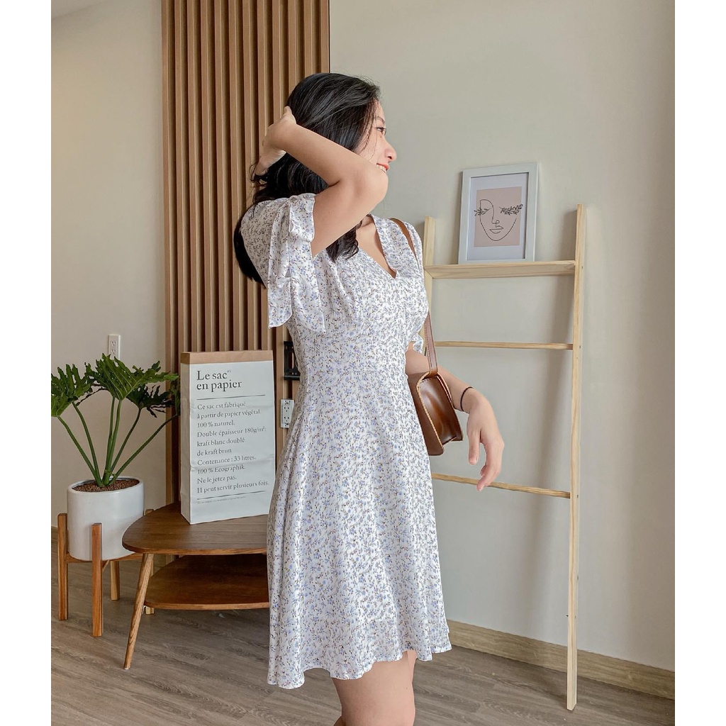 Đầm ROOMIE - Đầm cổ tim cột tay nơ | BigBuy360 - bigbuy360.vn