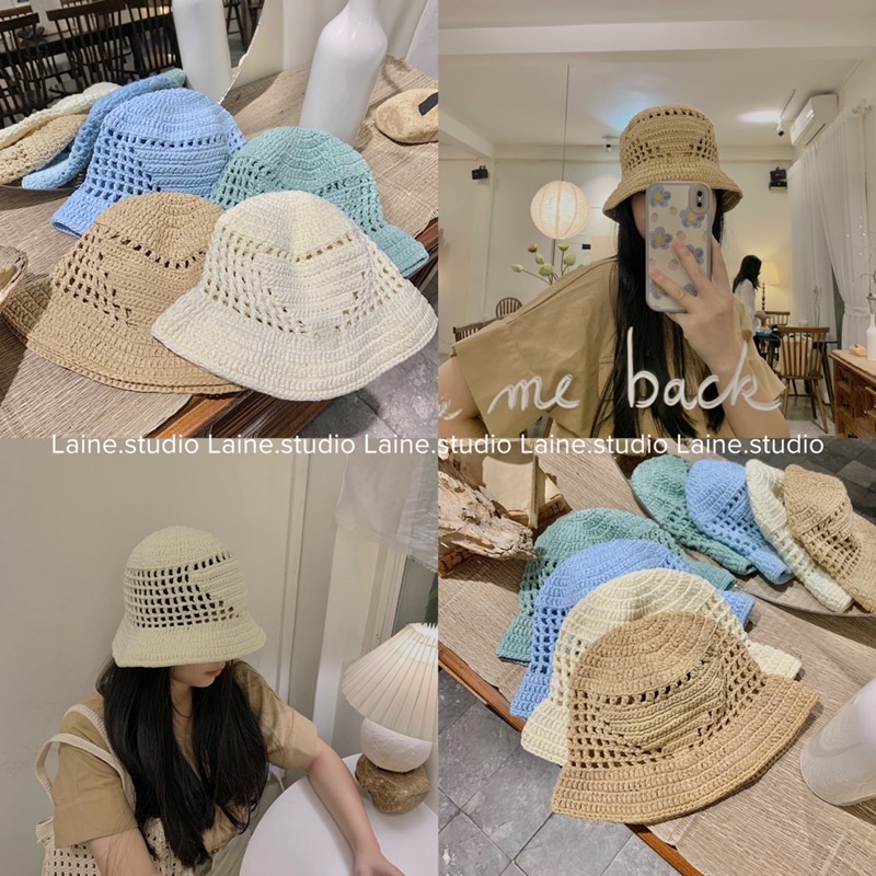 CROCHET BUCKET HAT- MŨ CÓI LƯỚI HANDMADE