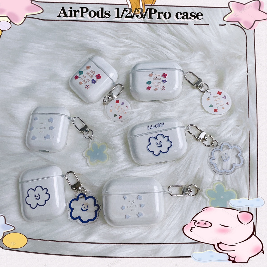 Vỏ Bảo Vệ Hộp Sạc Tai Nghe AirPods3 AirPods3 Màu Trong Suốt Họa Tiết Hoa Dễ Thương Thời Trang 2021 Ốp