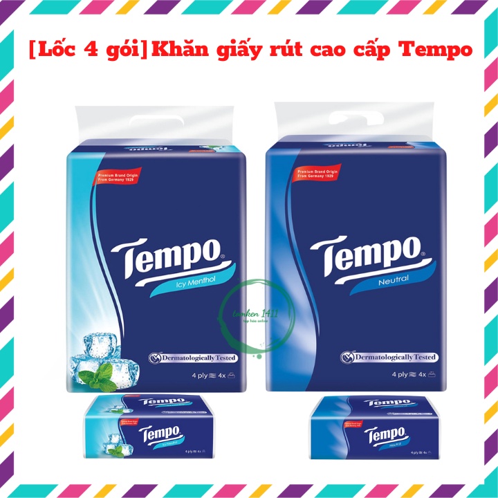 [Lốc 4 gói] Khăn giấy rút cao cấp Tempo 4 lớp