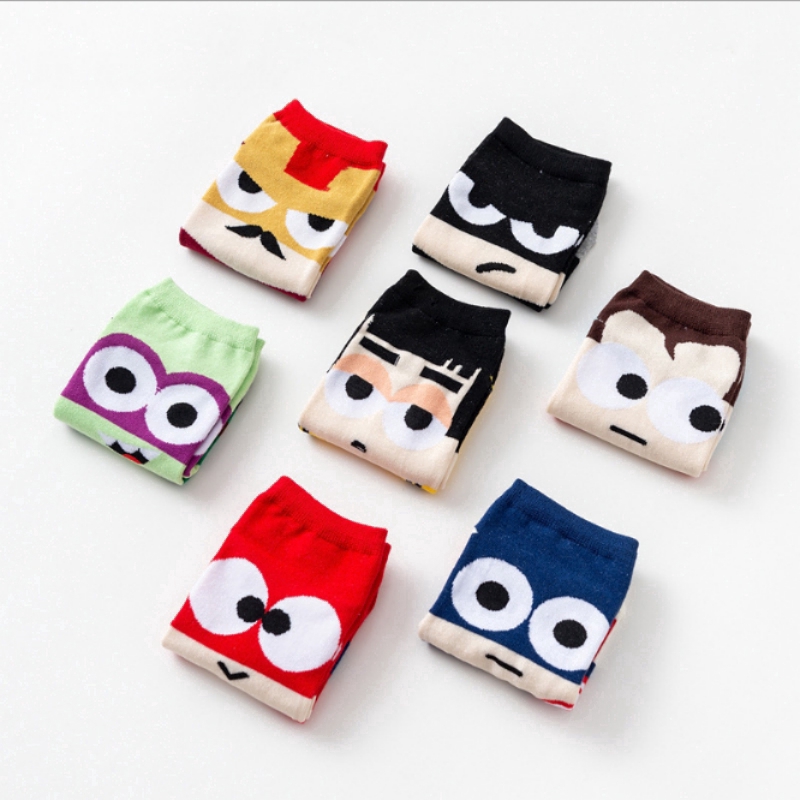 Vớ cotton cổ ngắn họa tiết hoạt hình cho nam và nữ