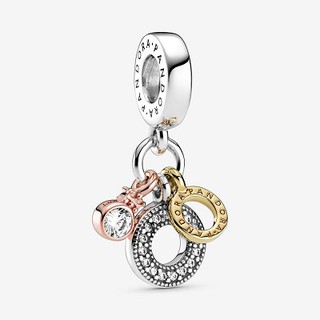 Triple Monogram & Logo Dangle Charm