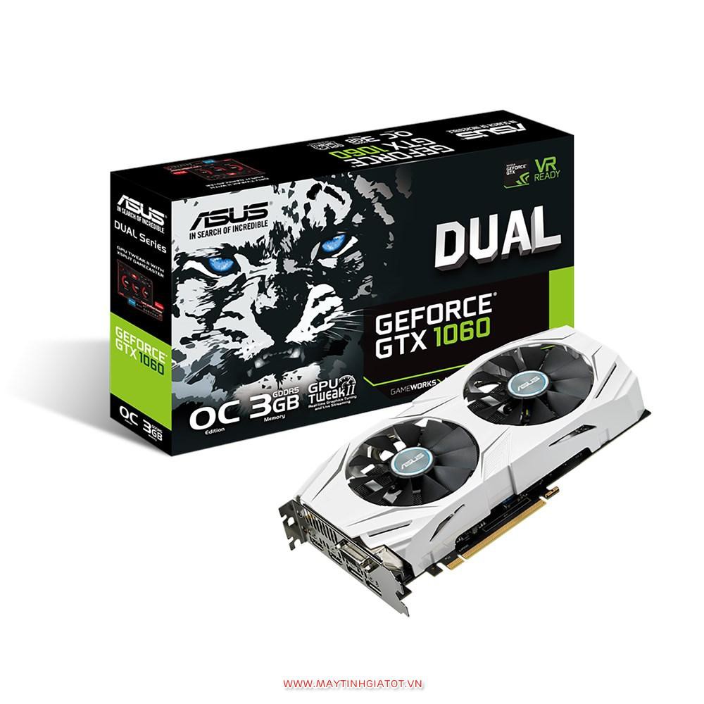 VGA CŨ ASUS DUAL - GTX1060 - O6G BẢN 3GB - 192 BIT - DDR5