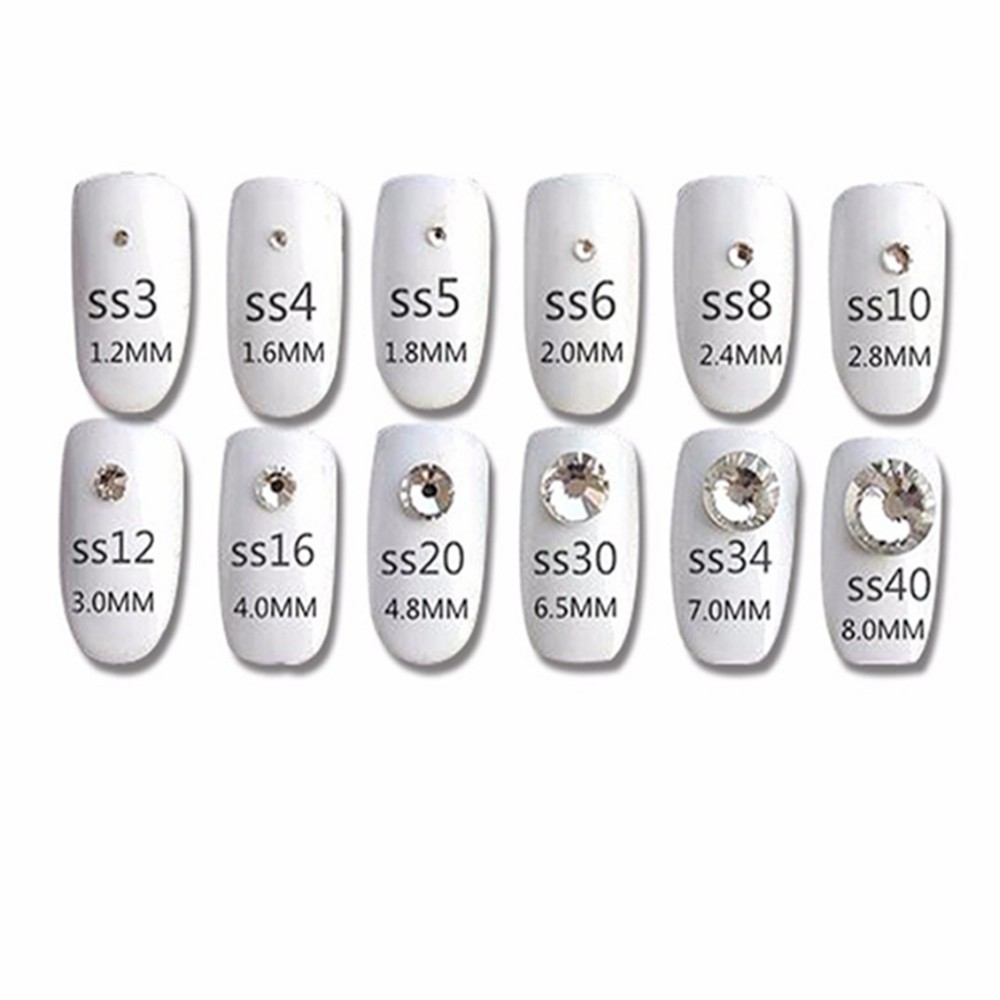 Đá đính móng chân keo YHB lưới lẻ size SS6 2mm 1440 viên, đá trang trí nail siêu sáng