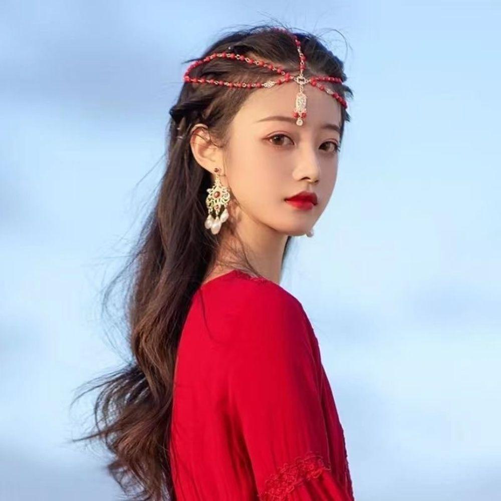 MXGOODS Băng Đô Cài Tóc Đính Tua Rua Phong Cách Bohemian Độc Đáo