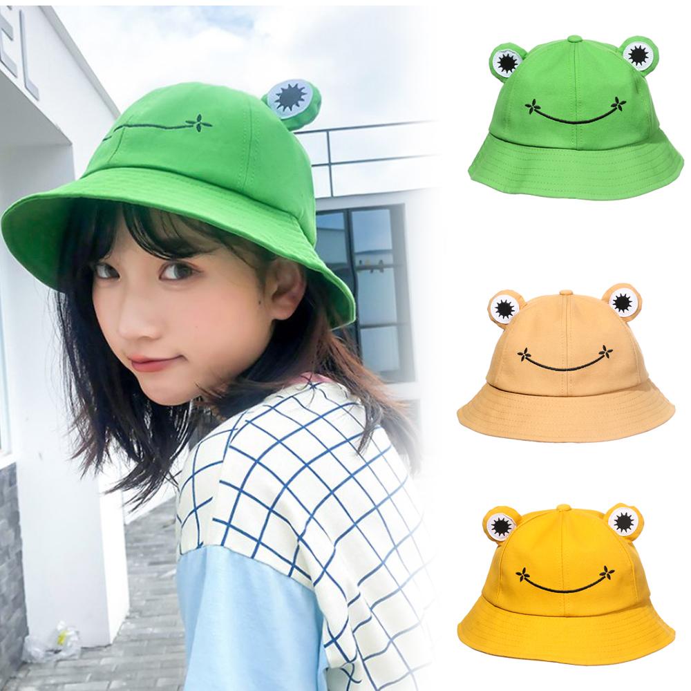 Nón Bucket Chất Liệu Mềm Mại Hình Chú Ếch Đáng Yêu