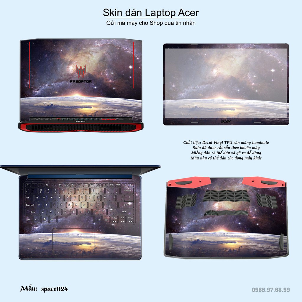 Skin dán Laptop Acer in hình không gian nhiều mẫu 4 (inbox mã máy cho Shop)