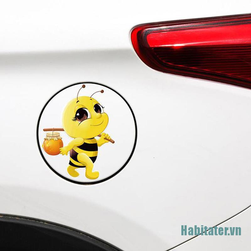 【Habitater】1Pc Lovely Little Bee PVC Car Sticker Auto Decor Waterproof Vinyl Decals