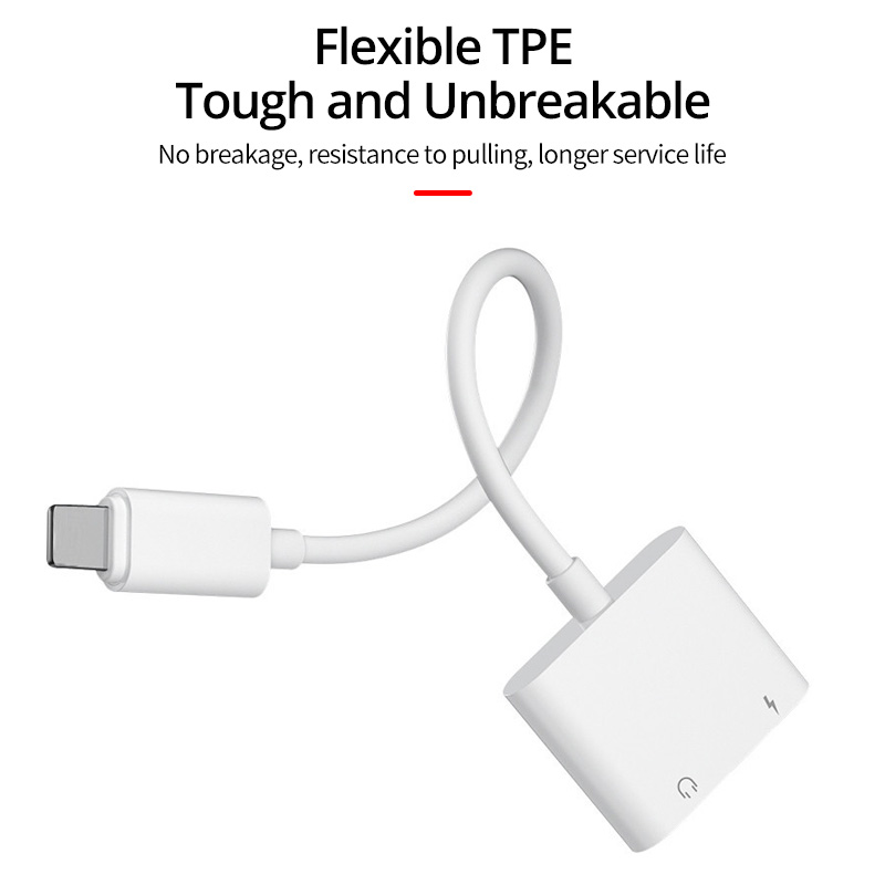 Dây cáp chia cổng sạc và tai nghe 3.5mm 4 trong 1 ANKNDO thích hợp cho Apple iPhone