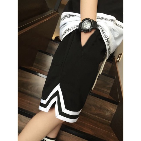 Quần Short cotton Kẻ Sọc Phong Cách hip-hop Cho Bé Trai