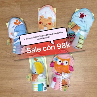 Ủ mũ 3D catter cho bé kèm khăn mặt