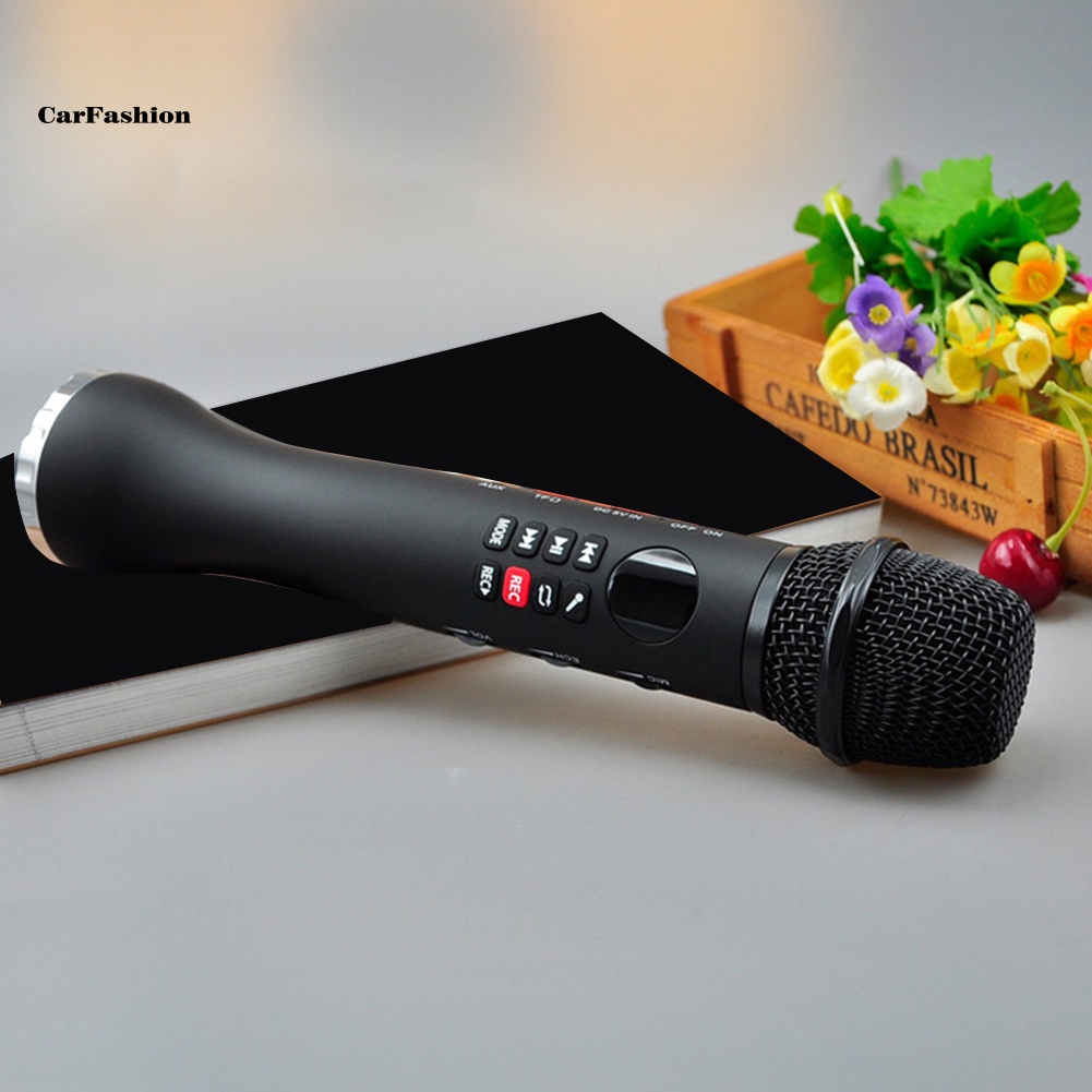 Mic hát karaoke cầm tay không dây kết nối bluetooth 3 trong 1