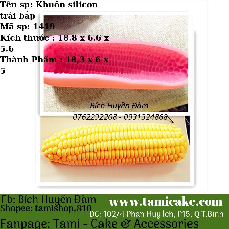 Khuôn silicon trái bắp 1419