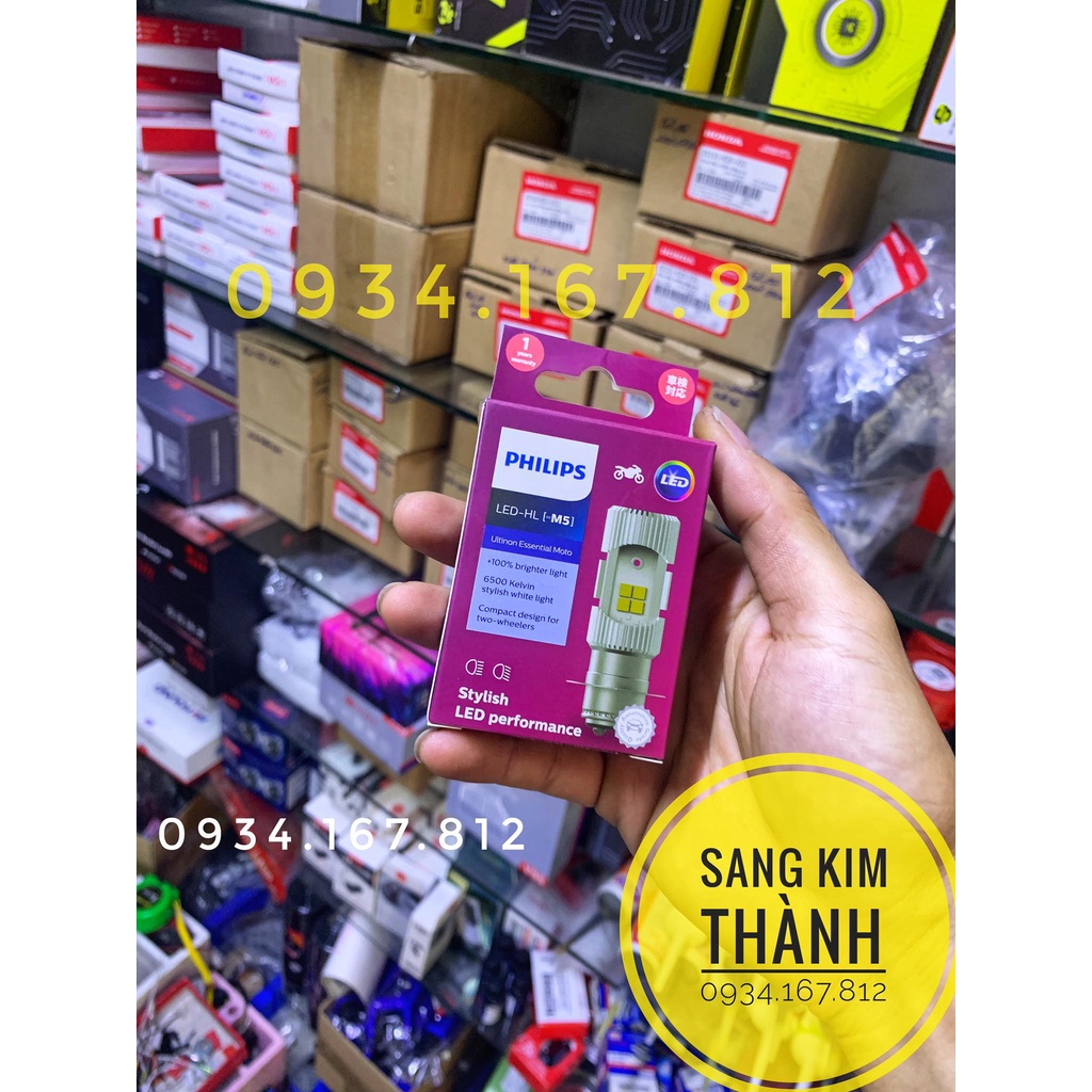 Đèn Pha Led Xe Máy PHILIPS Chính Hãng Chân M5