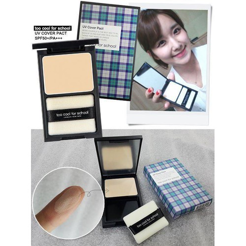 Phấn Phủ Kiềm Dầu Chống Nắng Nâng Tone Tự Nhiên Too Cool For School UV Cover Pact SPF50+/PA+++ (Hàn Quốc) | BigBuy360 - bigbuy360.vn