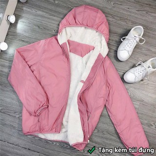 Áo gió lông cừu nữ, vải chống nước, ấm áp cho mùa đông LL2