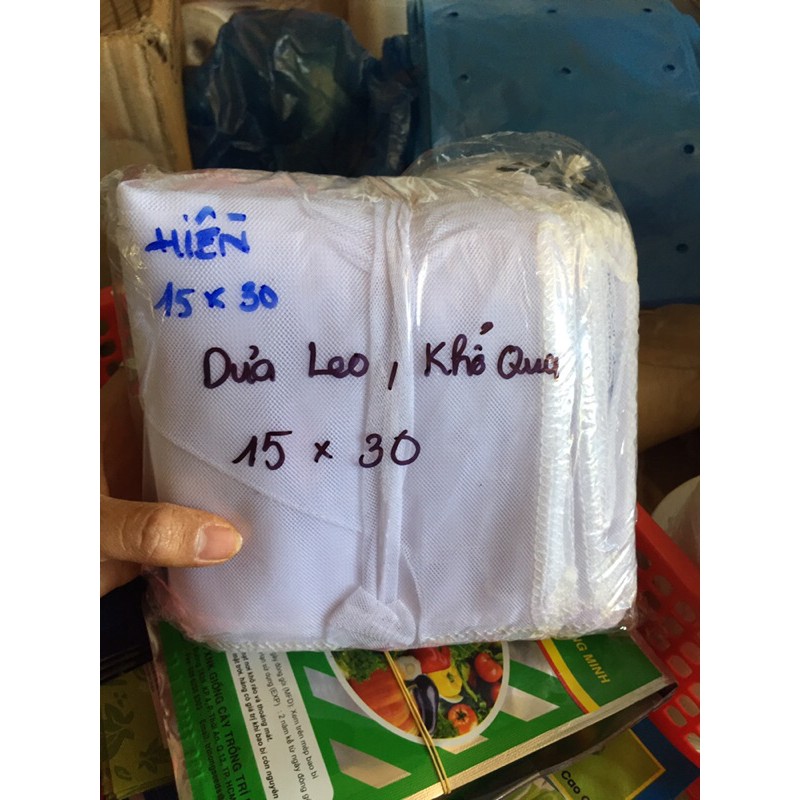 100 TÚI BAO KHỔ QUA , DƯA LEO cỡ 15x30 lưới mùng