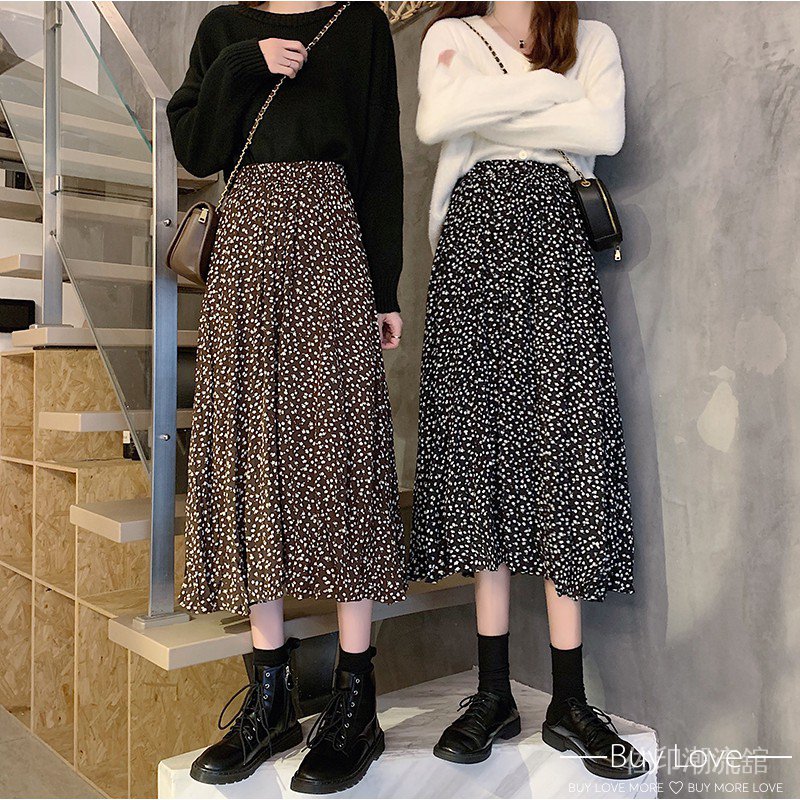 Chân Váy Midi Họa Tiết Hoa Nhún Bèo Nữ Tính C8173 | BigBuy360 - bigbuy360.vn